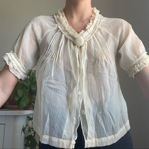 🤎 Y2K Cottagecore Sheer Blouse 🤎